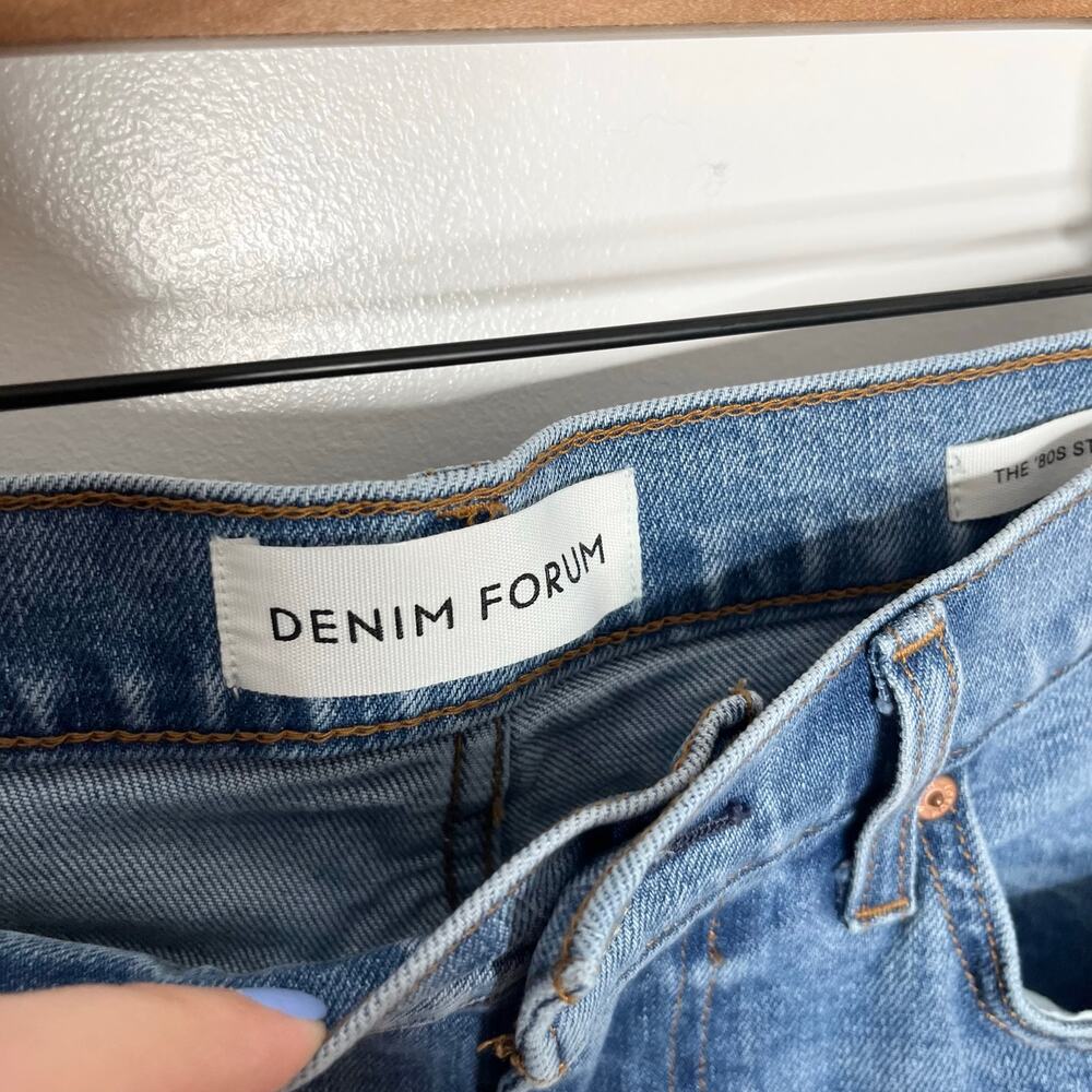 Denim Forum The ‘80s Stovepipe Hi Straight Jean 27 Blue Organic Cotton High Rise - Picture 8 of 12